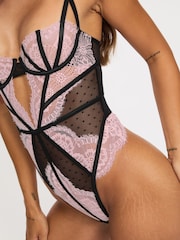 Ann Summers Black Secret Seduction Lace and Spot Mesh Crotchless Body - Image 4 of 5