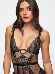 Ann Summers Black Entice Me Crotchless Teddy Bodies - Image 3 of 5