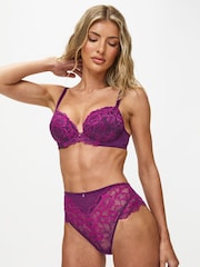 Ann Summers Purple Brazillian Sexy Lace High Waist Knickers - Image 1 of 6