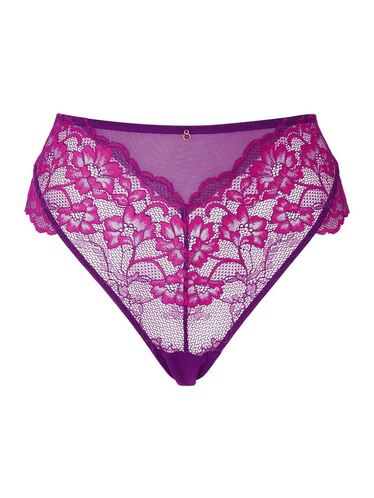 Ann Summers Purple Brazillian Sexy Lace High Waist Knickers - Image 6 of 6