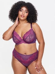 Ann Summers Purple DD+ Non Pad Plunge Sexy Lace Underwired Bra - Image 1 of 5