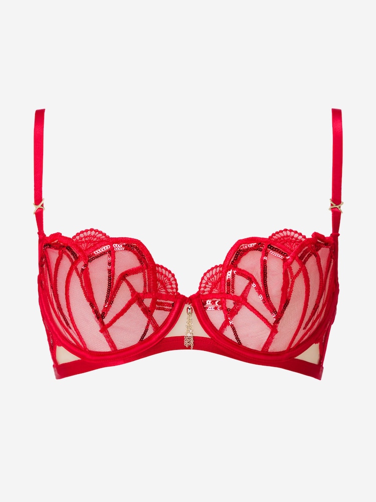 Ann Summers Red Non Pad Balcony Desiring Decadence Balcony Bra - Image 6 of 6 Ann Summers Red Non Pad Balcony Desiring Decadence Balcony Bra - Image 6 of 6