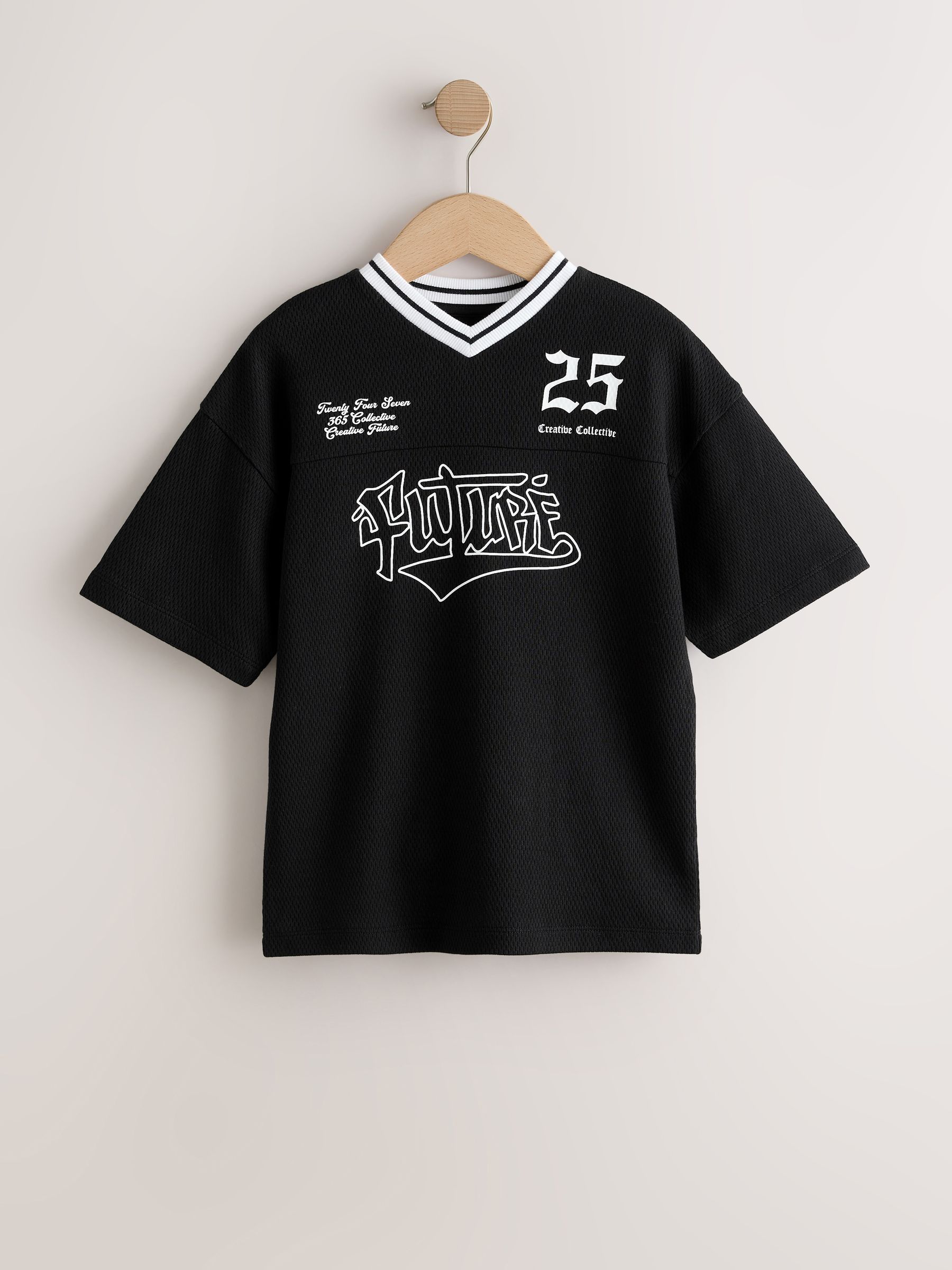 Buy Black Graphic Varsity Short Sleeve T-Shirt (3-16yrs) from Next USA