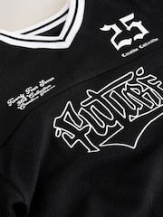 Black Graphic Varsity Short Sleeve T-Shirt (3-16yrs) - Image 4 of 4