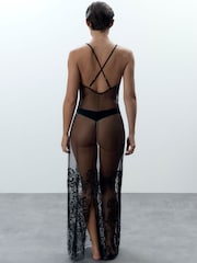 Bluebella Penelope Long Black Chemise - Image 2 of 4