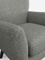 Chunky Boucle Easy Clean Mid Grey Wilson Highback Armchair - Image 4 of 4