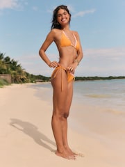 Friends Like These Orange Triangle Tipped Triangle Tie Side Bikini - Image 3 of 4