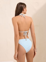 Friends Like These Light Blue Triangle Tie Side Crochet Triangle Bikinis Set - Image 4 of 6
