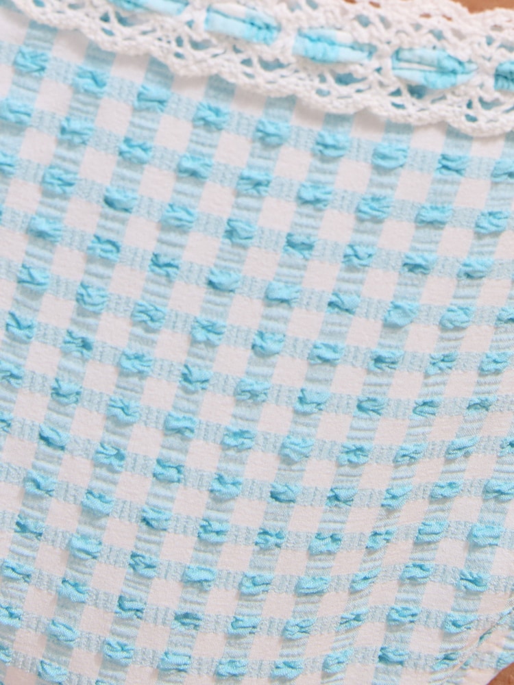 Friends Like These Light Blue Triangle Tie Side Crochet Triangle Bikinis Set - Image 6 of 6 Friends Like These Light Blue Triangle Tie Side Crochet Triangle Bikinis Set - Image 6 of 6