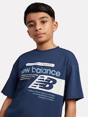 New Balance Blue Authentic Brand Players Graphic T-Shirt - Image 4 of 9