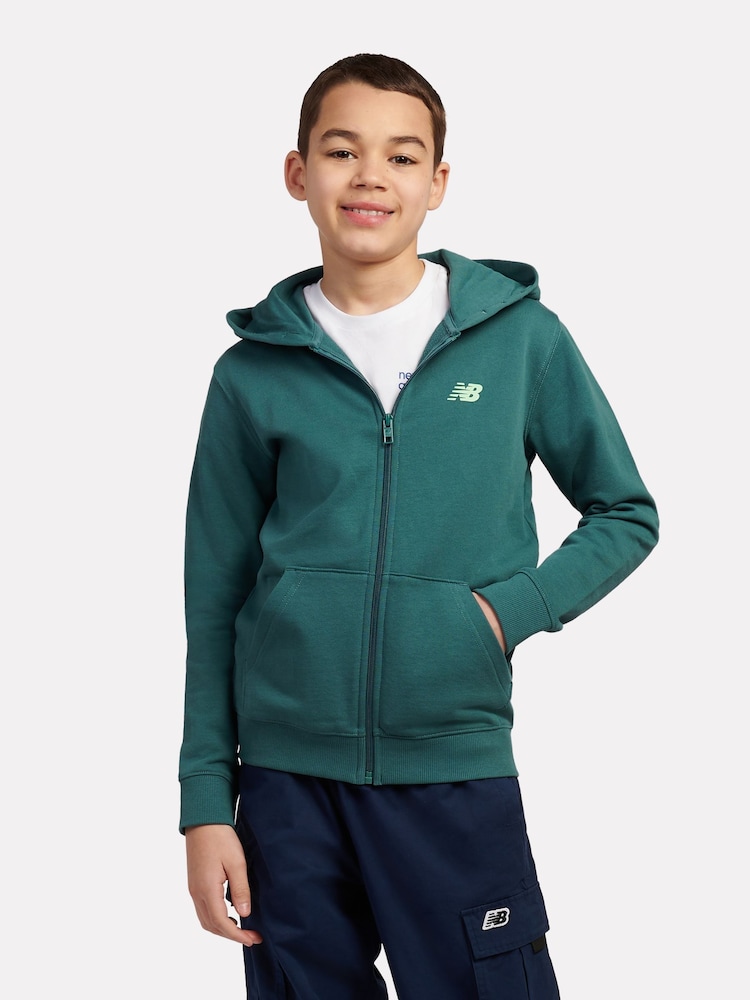 New Balance Blue Fitness Centre Illustrated Full Zip Hoodie - Image 1 of 10 New Balance Blue Fitness Centre Illustrated Full Zip Hoodie - Image 1 of 10