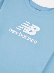 New Balance Blue FT Stacked Logo Crew & Joggers Set - Image 4 of 5