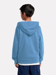 Azul - New Balance French Terry Small Logo Full Zip Hoodie - Imagen 3 de 6