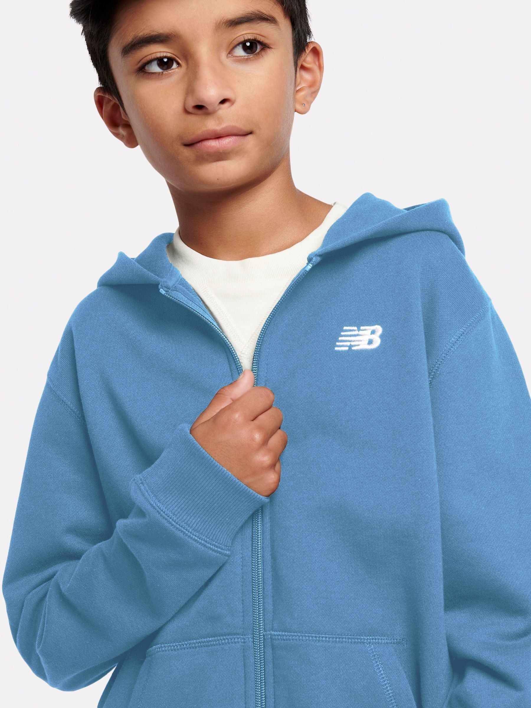 Next：日本 ライトブルー - New Balance スモール フレンチテリー ロゴ