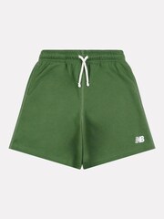New Balance Green French Terry Small Logo Shorts - Image 6 of 8