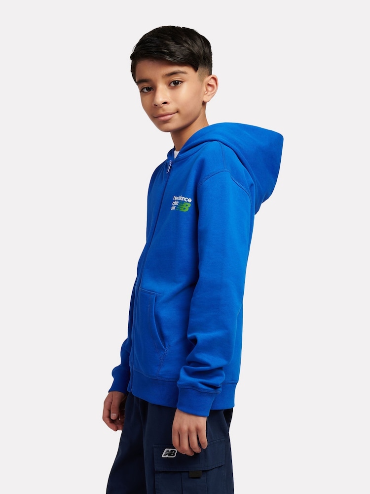 New Balance Blue Athletics Relaxed Premium Full Zip Hoodie - Image 2 of 8