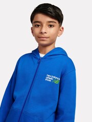 New Balance Blue Athletics Relaxed Premium Full Zip Hoodie - Image 4 of 8