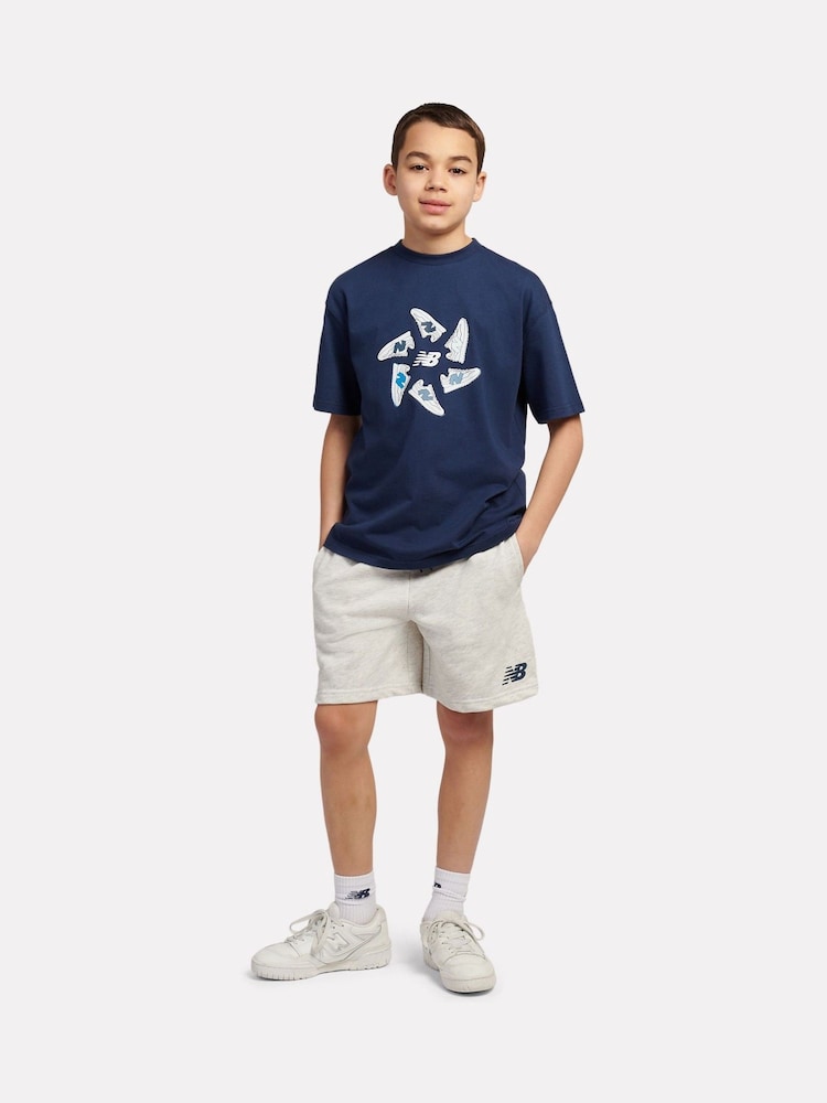 New Balance Blue 327 Circle Graphic T-Shirts and Shorts Set - Image 1 of 11