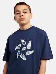 New Balance Blue 327 Circle Graphic T-Shirts and Shorts Set - Image 6 of 11