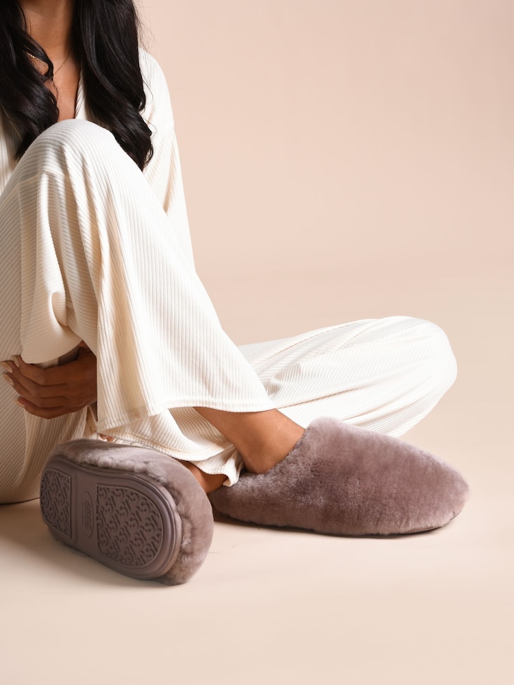 Just Sheepskin Brown Ladies Louise Sheepskin Slipper - Image 1 of 5