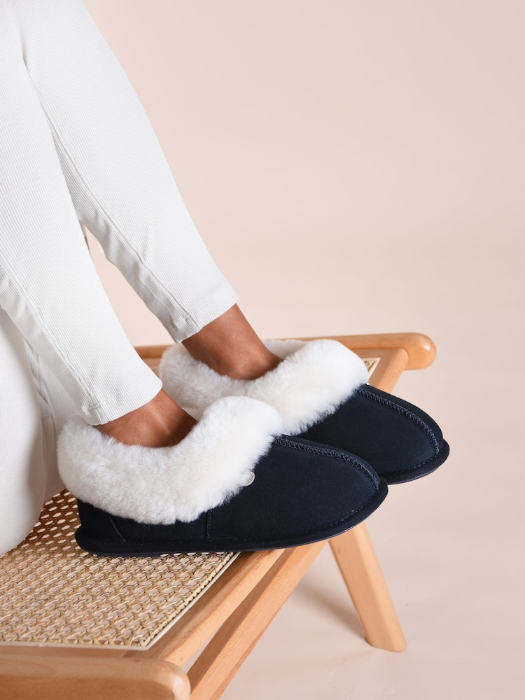 Just Sheepskin Blue Ladies Classic Sheepskin Slipper - Image 1 of 5 Just Sheepskin Blue Ladies Classic Sheepskin Slipper - Image 1 of 5