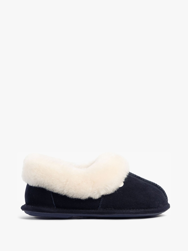 Just Sheepskin Blue Ladies Classic Sheepskin Slipper - Image 2 of 5 Just Sheepskin Blue Ladies Classic Sheepskin Slipper - Image 2 of 5