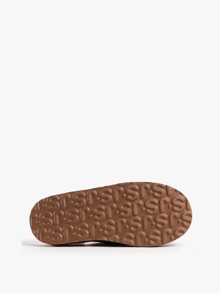 Just Sheepskin Brown Ladies Mabel Sheepskin Platform Mule Slipper - Image 5 of 5