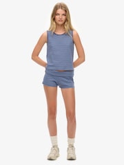 Superdry Blue Athletic Essential Fold Over Shorts - Image 3 of 7