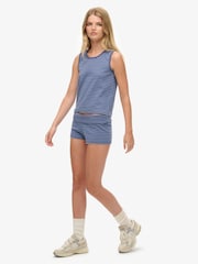 Superdry Blue Athletic Essential Fold Over Shorts - Image 5 of 7