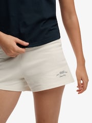Superdry Cream Athletic Essential Jersey Script Shorts - Image 6 of 7