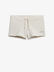 Superdry Cream Athletic Essential Jersey Script Shorts - Image 7 of 7