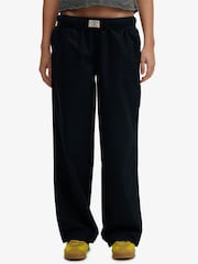 Superdry Blue Cotton Linen Elastic Trousers - Image 1 of 6