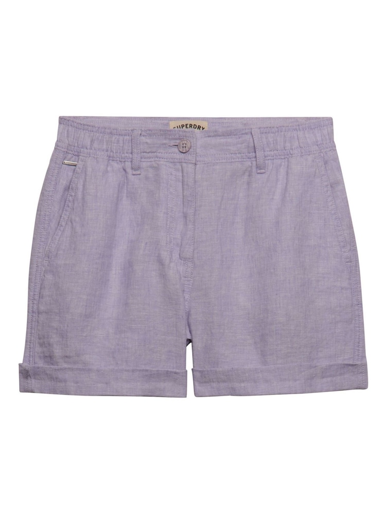 Superdry Purple Mid Rise Shorts - Image 4 of 4