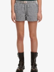 Superdry Blue Cotton Stripe Elastic Shorts - Image 1 of 6