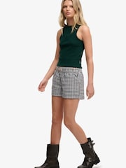 Superdry Blue Cotton Stripe Elastic Shorts - Image 4 of 6