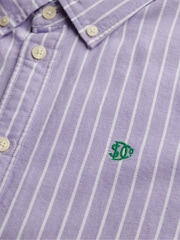 Superdry Purple Stripe Slim Oxford Long Sleeve Shirt - Image 8 of 8