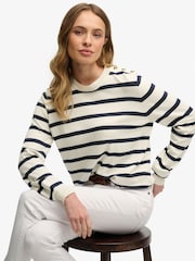 Superdry Cream Lightweight Essential Jumper - Image 4 of 6