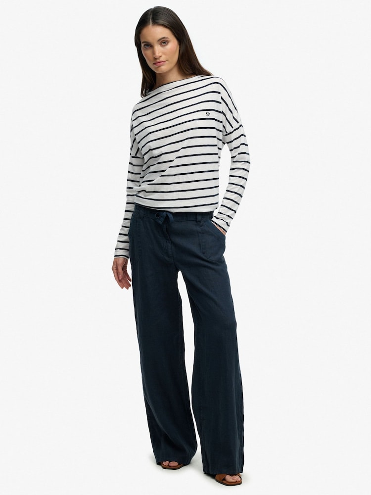 Superdry Blue Low Rise Trousers - Image 1 of 7