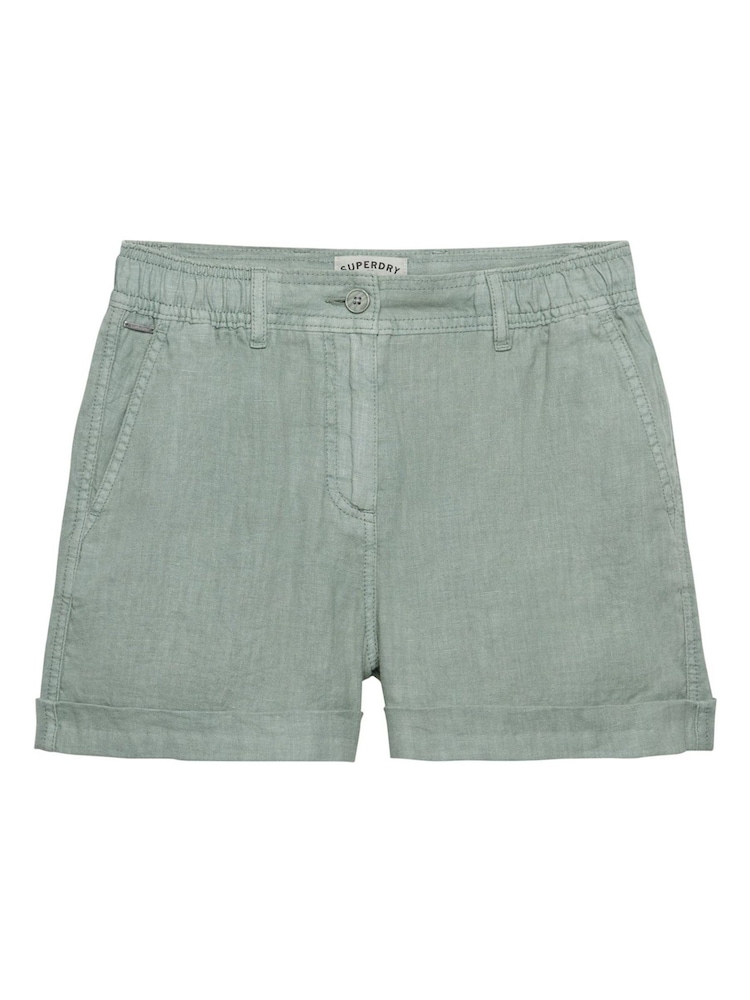 Superdry Green Mid Rise Shorts - Image 1 of 1