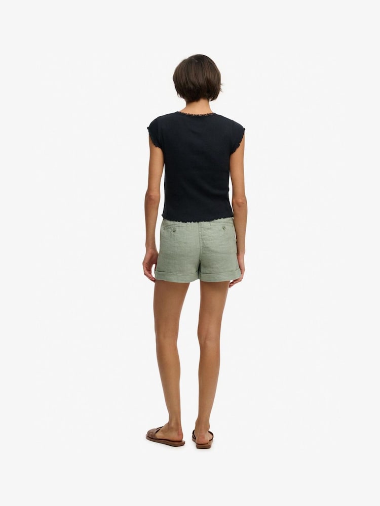 Grün - Superdry Shorts mit mittelhoher Taille - Bild 2 von 4