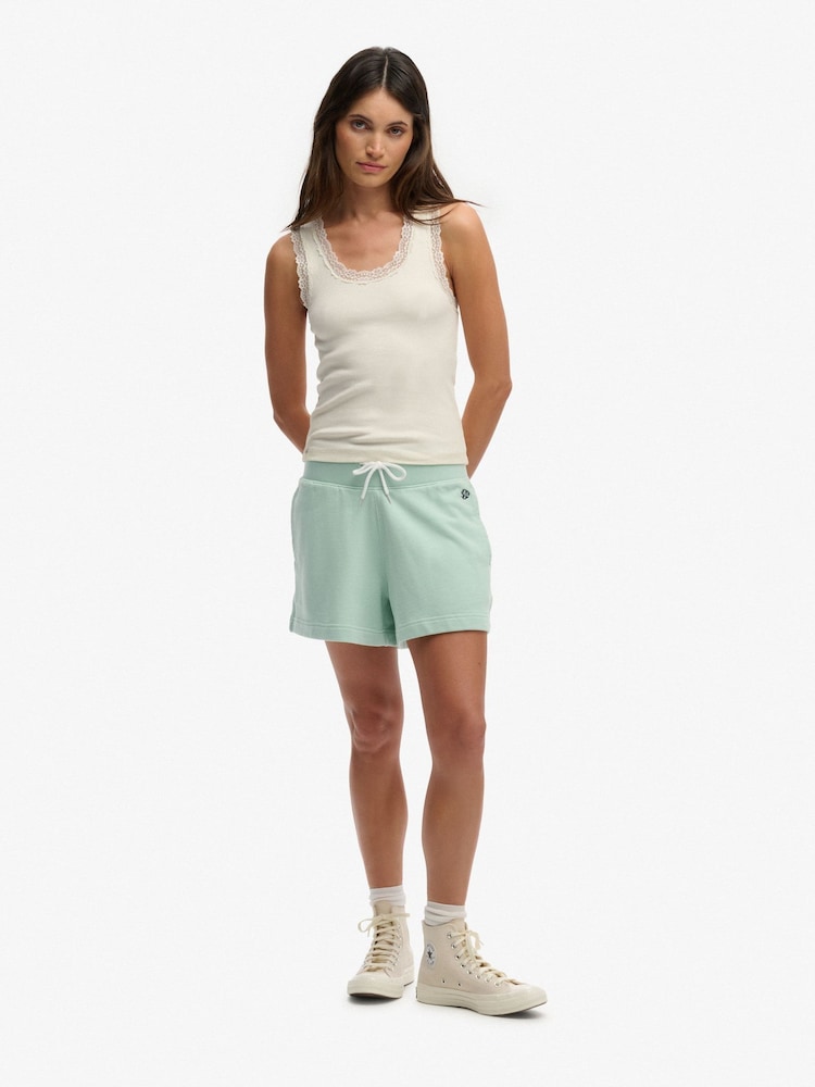 Superdry Green Studios Sweat Shorts - Image 1 of 8