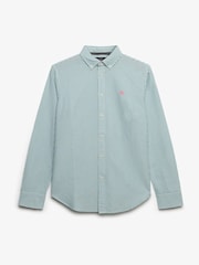 Superdry Green Slim Oxford Buttondown Long Sleeve Shirt - Image 6 of 7