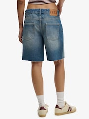 Superdry Mid Blue Wash Mid Rise Baggy Shorts - Image 3 of 7