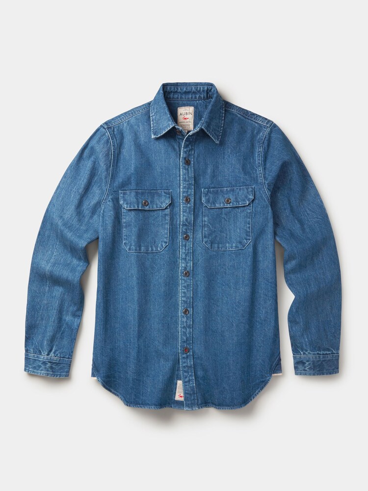 Aubin Blue Morely Denim Overshirt - Image 6 of 6