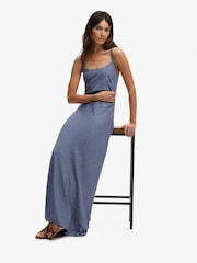 Hellblau - Superdry – bedrucktes Maxi-Trägerkleid - Bild 6 von 8