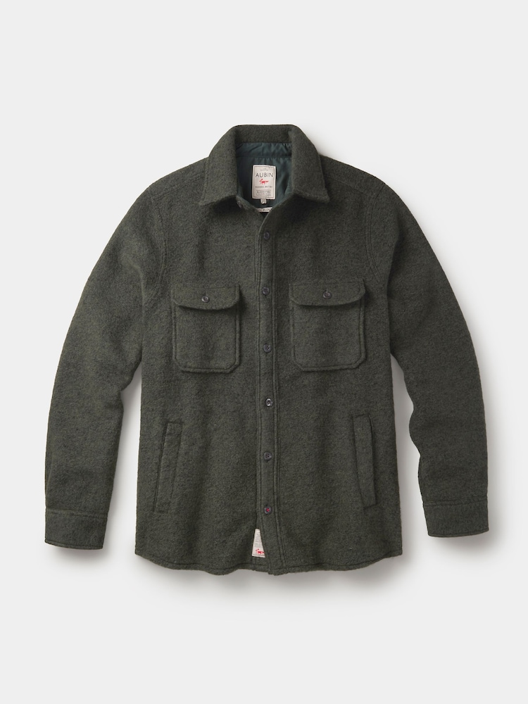 Aubin Green Kendale Wool Overshirt - Image 8 of 8