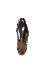 Dune London Chocolate Brown Standard Fit Satchin Flex Sole Toecap Monk Shoes - Image 5 of 6