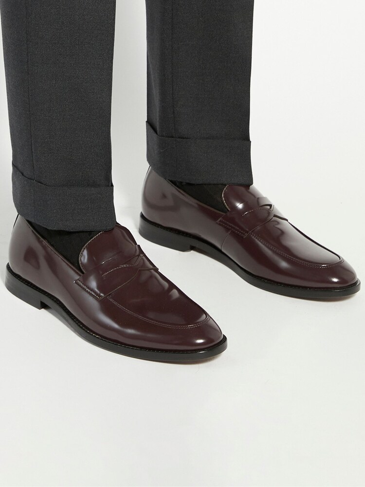 Dune London Red Surrey Suede Penny Loafers - Image 1 of 6 Dune London Red Surrey Suede Penny Loafers - Image 1 of 6