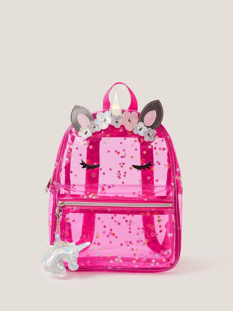 Monsoon Pink Clear Unicorn Backpack - Image 1 of 4