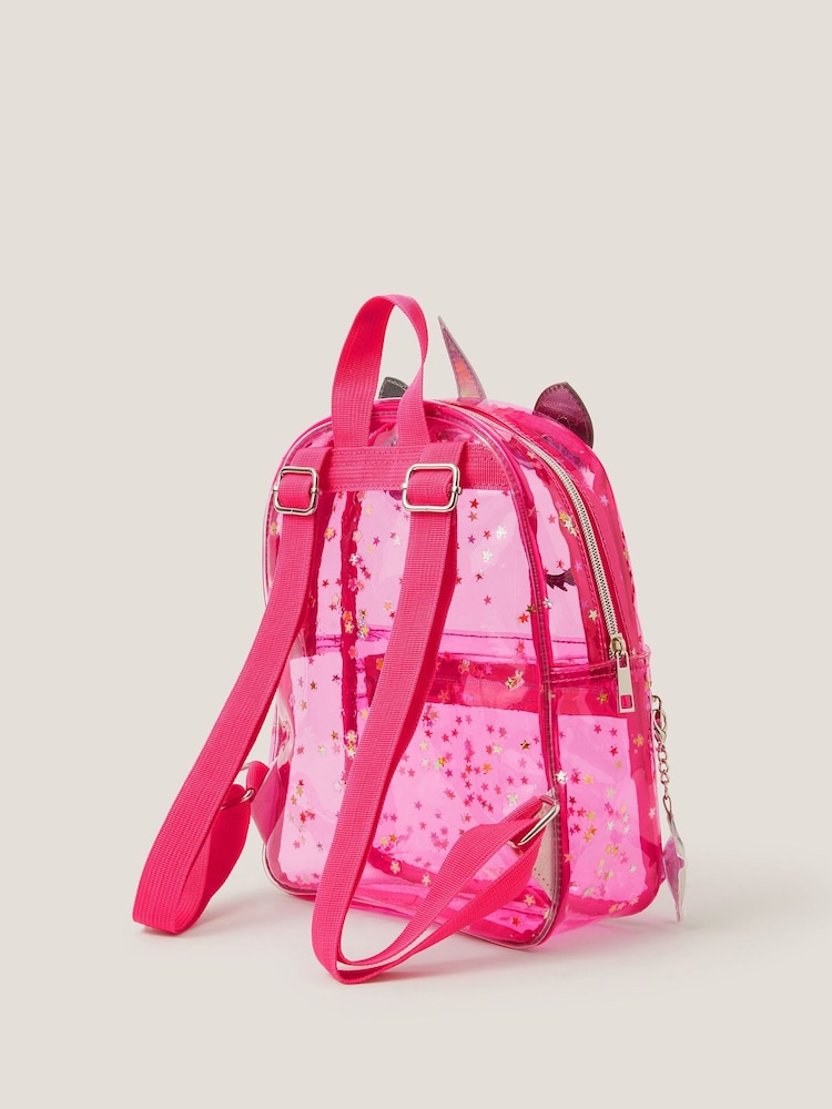 Monsoon Pink Clear Unicorn Backpack - Image 2 of 4 Monsoon Pink Clear Unicorn Backpack - Image 2 of 4